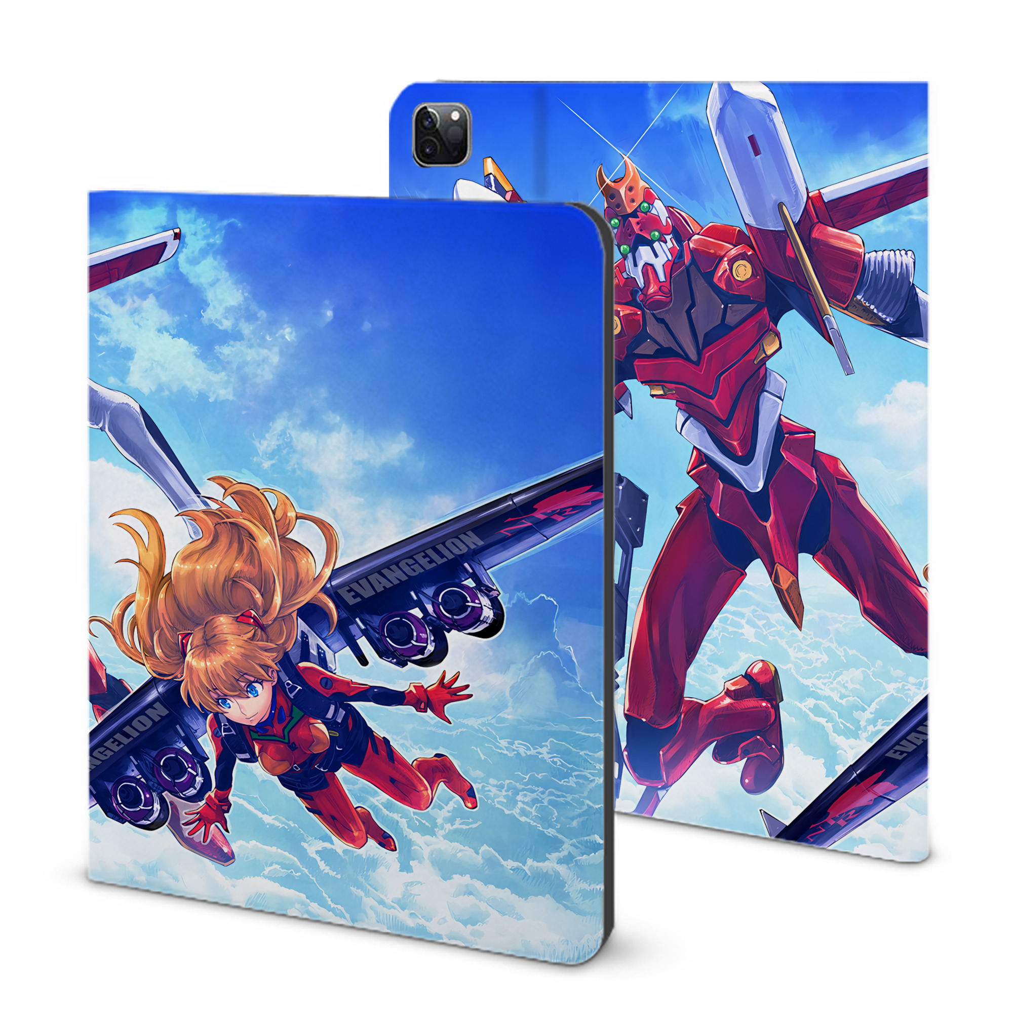 （画像用） EVA 新世紀エヴァンゲリオン IPad ケース ブック型 PUレザー TPU 耐衝撃 軽量 薄型 ペン収納なし 全面保護 IPad 各モデル対応